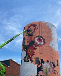 Silo Art Project is at the McLeod St entrance near 1915 Restaurant & Bar