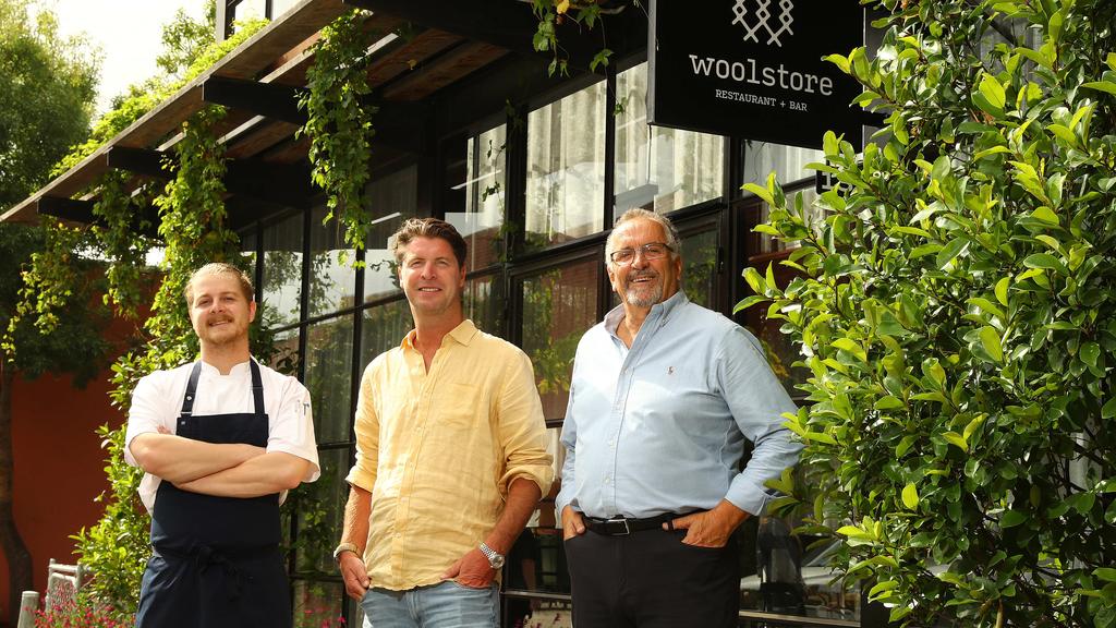 Woolstore Restaurant & Bar in Newtown, Geelong. Photo of Chef Eli Grubb, Managing Director Cameron Hamilton and Head of Hospitality Paul Traynor